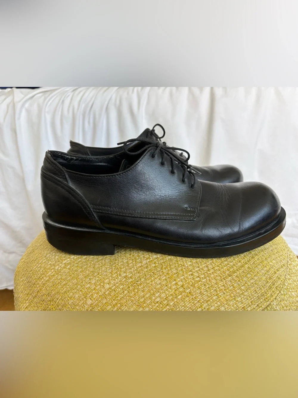 Dirk Schönberger Vintage Y2K Archival Black Leather Derbies Men's Sz 42 Biltrite